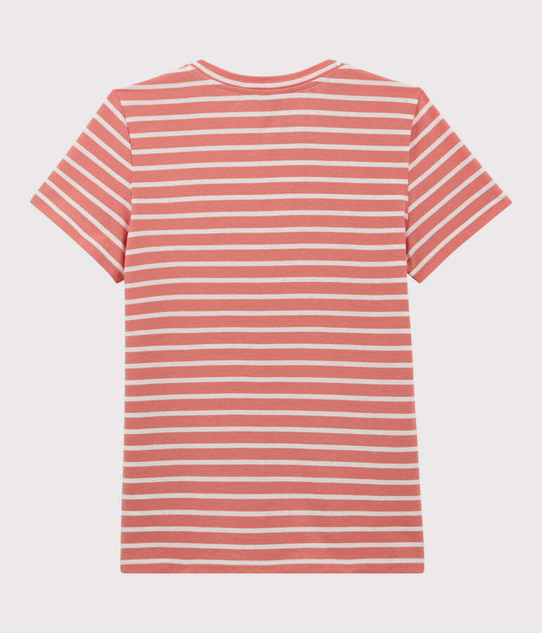 T-shirt TAGLIO REGULAR girocollo in cotone bio Donna rosa PAPAYE/ MARSHMALLOW