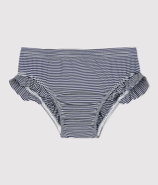 Slip mare in materiale riciclato per bebè blu MEDIEVAL/bianco MARSHMALLOW
