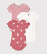 Set di 3 body a maniche corte in cotone a cuori neonato