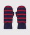 Muffole in maglia a righe foderata in pile bambino blu/rosso