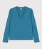 T-shirt LE DROIT scollo a V in cotone Donna blu POLOCHON