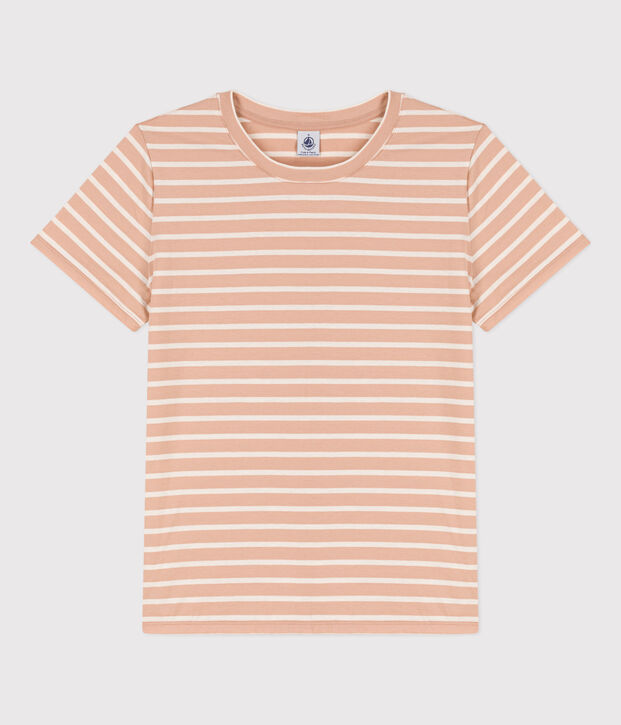 T-shirt LE DROIT girocollo in cotone Donna beige/ecru