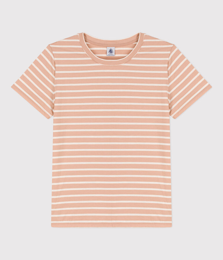 T-shirt LE DROIT girocollo in cotone Donna beige/ecru