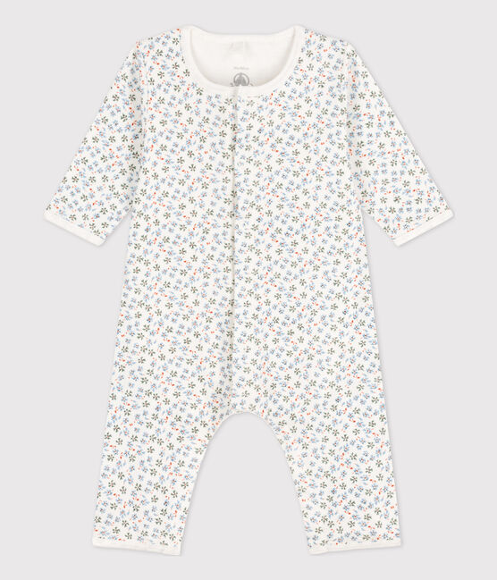 Bodyjama stampato, senza piedi, in cotone, per neonati bianco MARSHMALLOW/bianco MULTICO