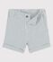 Shorts bebè in seersucker a righe  blu BRUT/bianco MARSHMALLOW