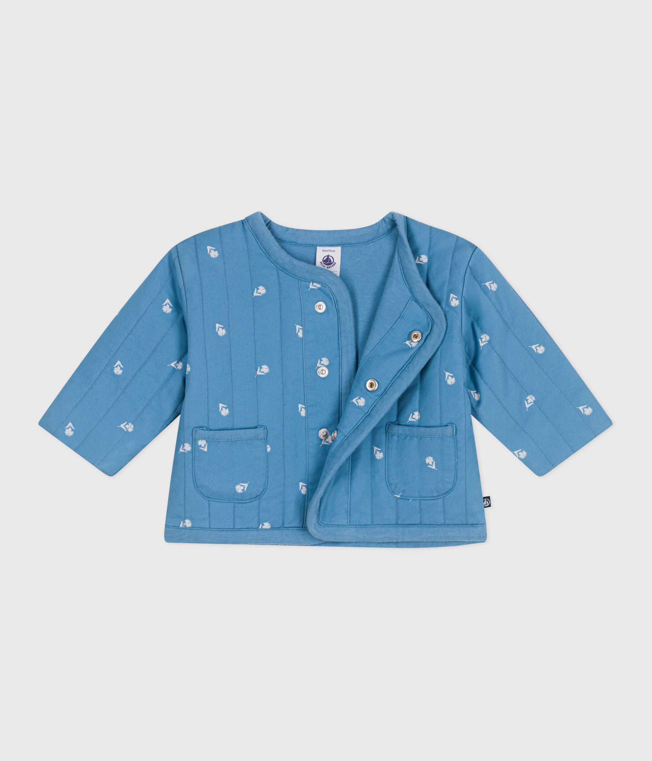 Giacca neonato in cotone trapuntato con stampa a fiorellini ALASKA