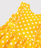 Abito manica corta in lino bambina giallo SHINE/bianco MARSHMALLOW