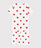 Pigiama corto bambina in cotone motivo cuore bianco MARSHMALLOW/rosso TERKUIT