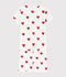 Pigiama short per bambini in cotone con stampa a cuori bianco/rosso
