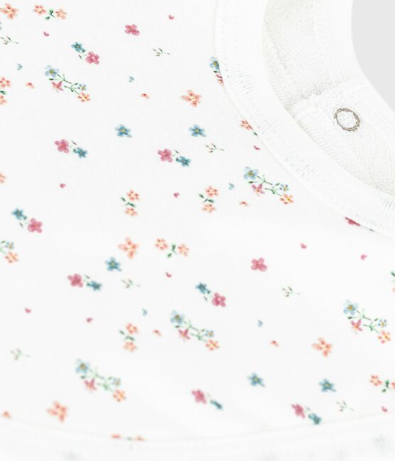 Bavaglino nascita in cotone con stampa a fiori bianco MARSHMALLOW/bianco MULTICO