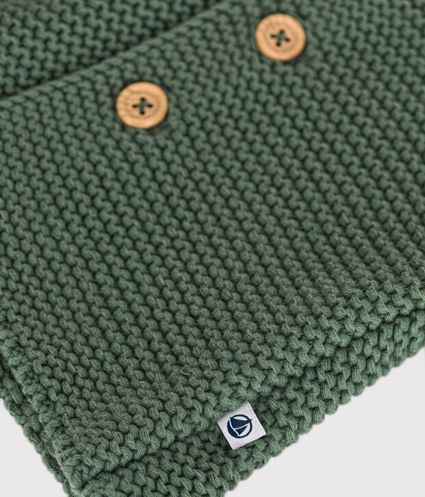 Cardigan in tricot a punto legaccio per beb&egrave; verde