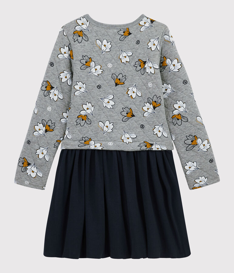 Abito maniche lunghe bambina grigio SUBWAY/bianco MULTICO