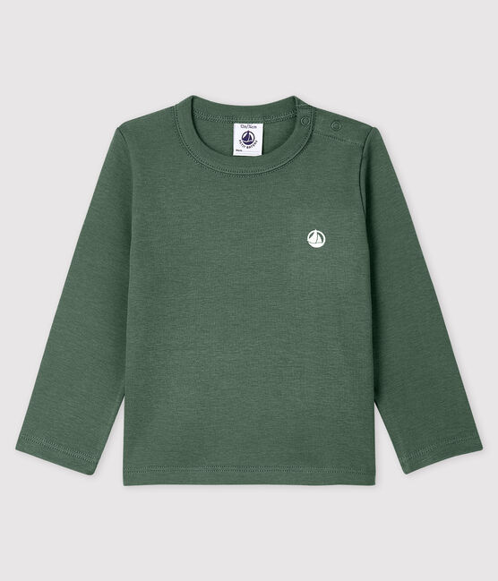 T-shirt a manica lunga in cotone bebè maschio verde VALLEE