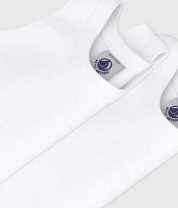 Confezione da 2 body bianchi senza maniche beb&egrave; multicolore