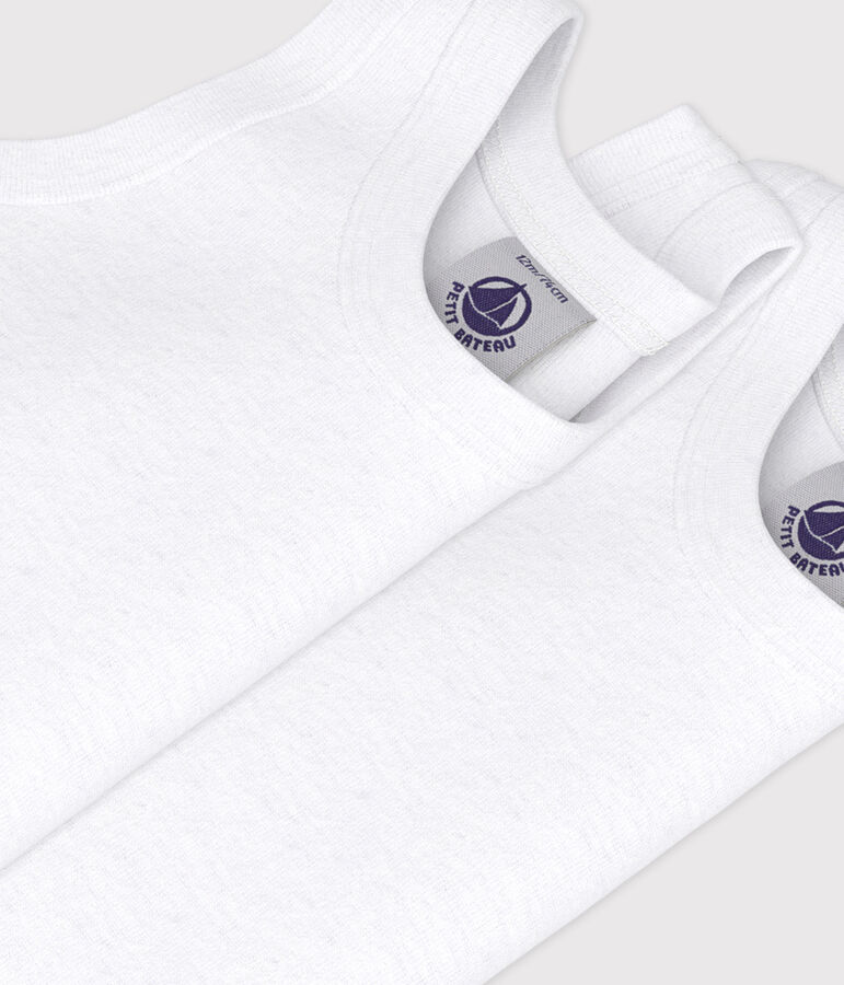 Confezione da 2 body bianchi senza maniche beb&egrave; multicolore