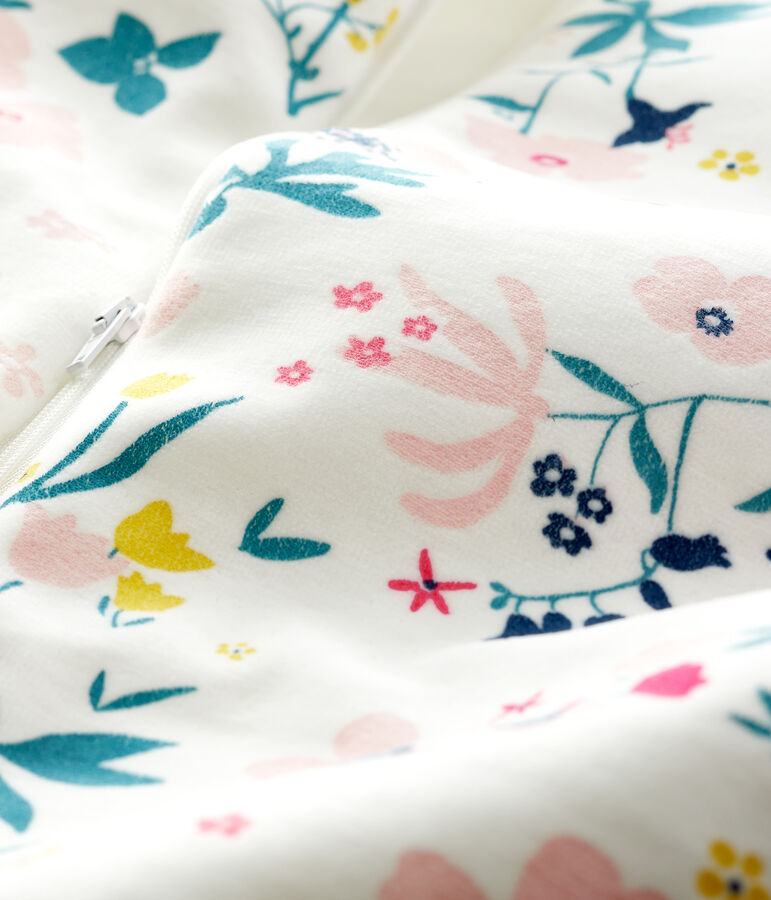 Sacco nanna beb&eacute; femmina in ciniglia bianco MARSHMALLOW/bianco MULTICO