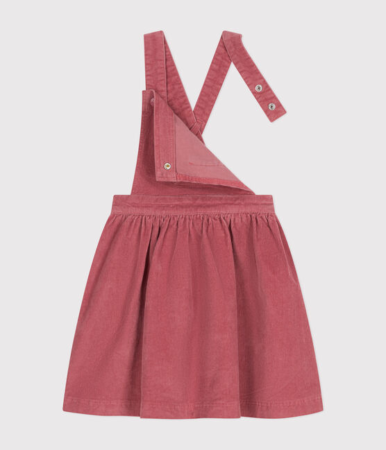 Abito salopette bambina in velluto rosa ROSEWOOD