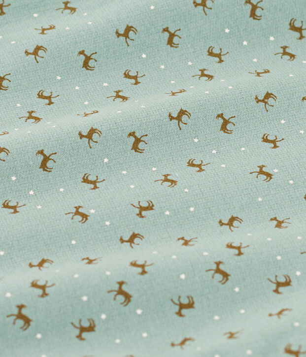 Pigiama beb&egrave; stampato in tessuto felpato verde/multicolore