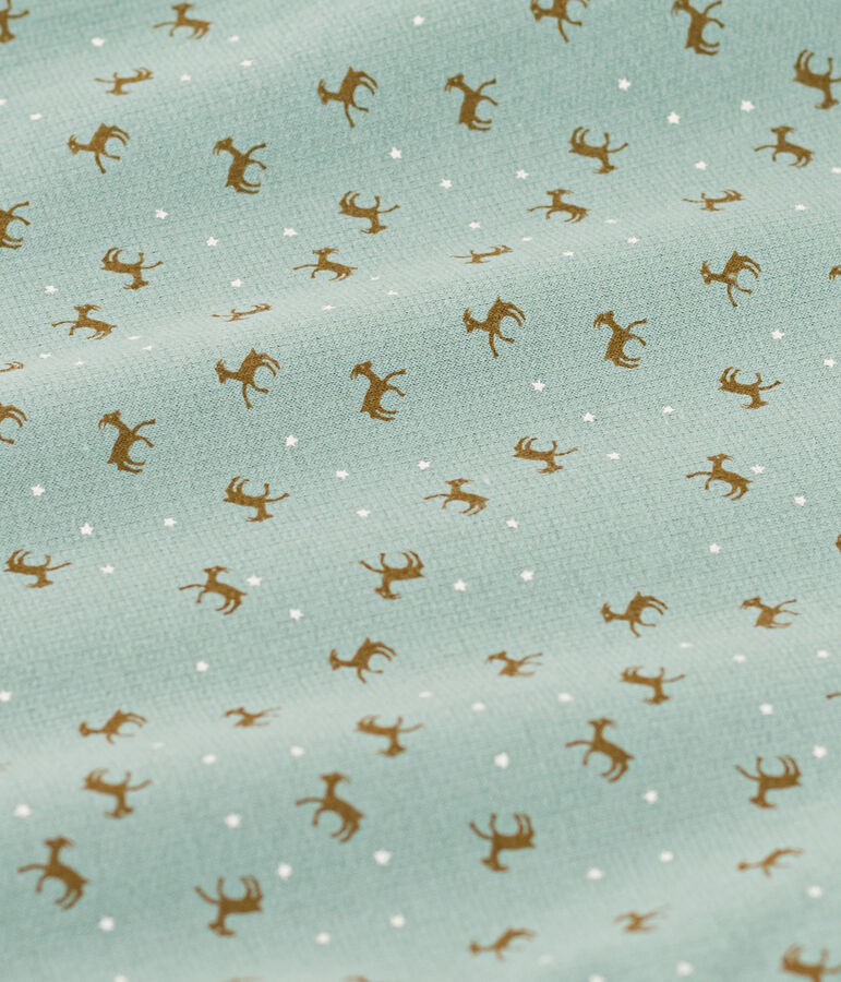 Pigiama beb&egrave; stampato in tessuto felpato verde/multicolore