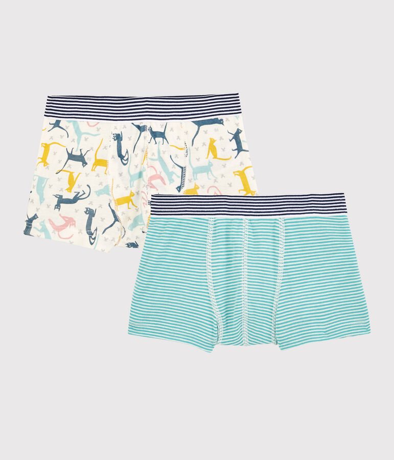 Confezione di 2 boxer bambino in cotone e Lyocell multicolore