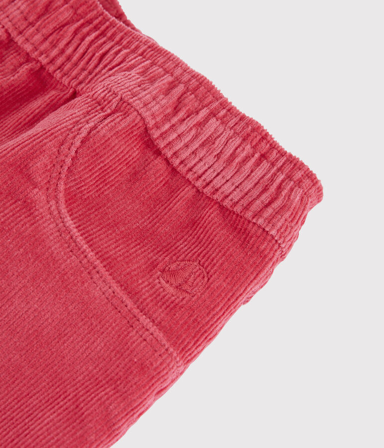 Pantaloni in velluto bambina rosa