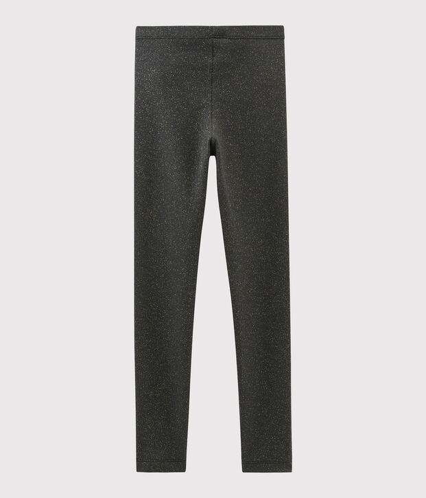 Leggings in jersey bambina grigio/giallo