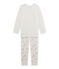 Pigiama per bambina in spugna bianco LAIT/rosa VIENNE/ MULTICO