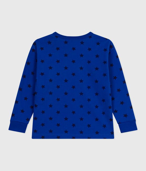 T-shirt a maniche lunghe in cotone con stampa bambina blu OLYMPIC+SOIR