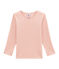 tee-shirta maniche lunghe per bambina in lana e cotone rosa JOLI