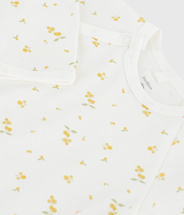 Pigiama in cotone a fiori neonato bianco/multicolore