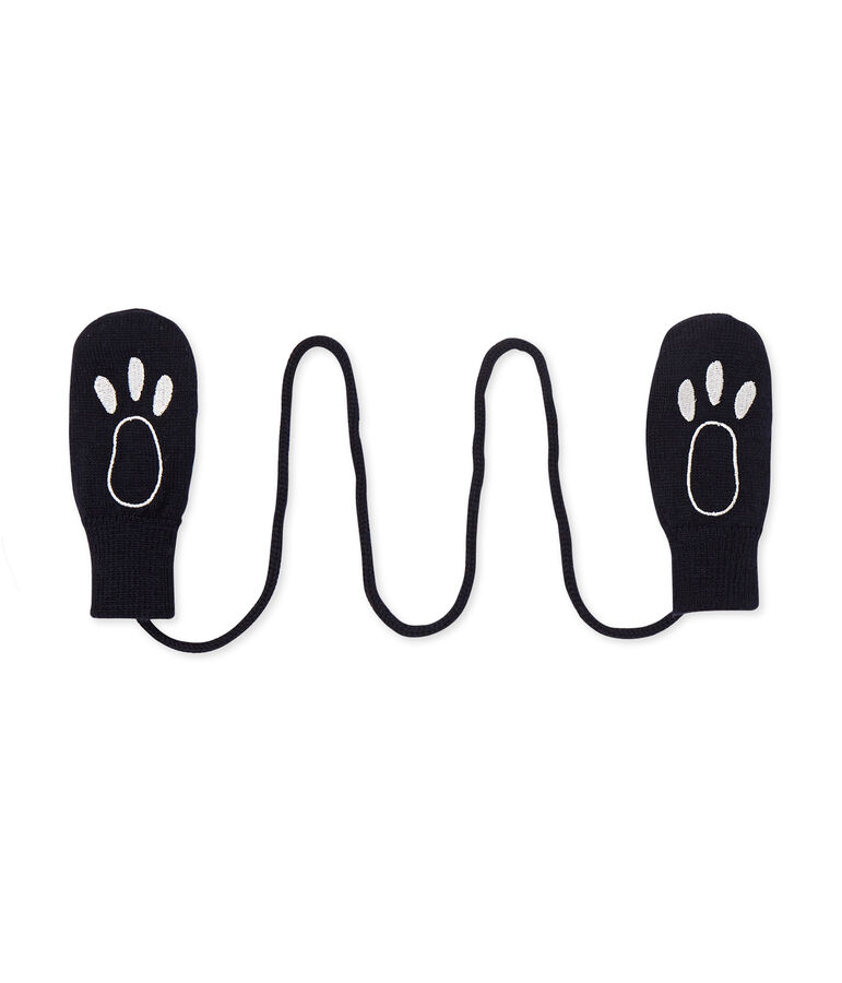 Muffole per beb&eacute; unisex in misto lana blu