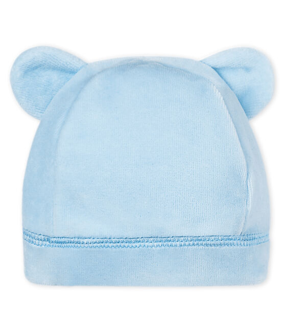 Cuffietta nascita bebè unisex velluto blu FRAICHEUR