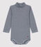 Body in cotone bebè. blu SMOKING/bianco MARSHMALLOW