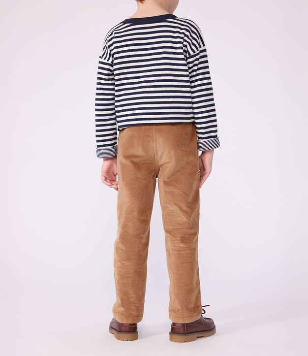 Pantaloni dritti in velluto bambino LATTE