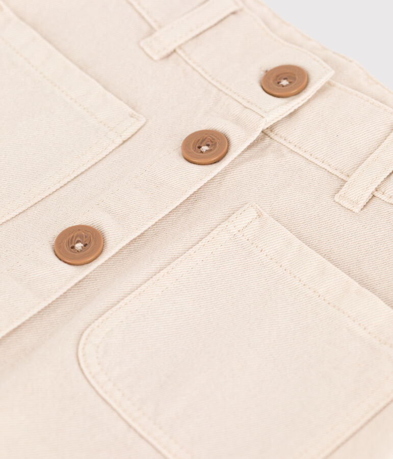 Gonna in denim bambina ecru