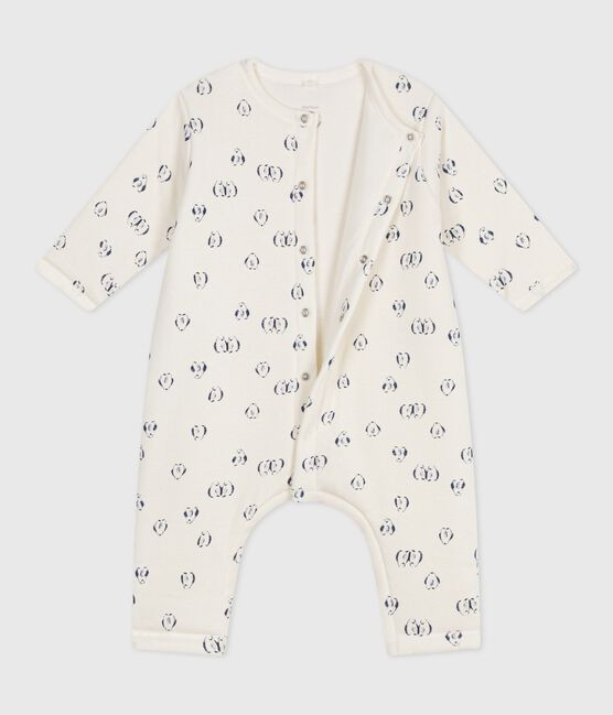 Tutina imbottita in cotone con pinguini stampati neonato blu MILK/ SOIR