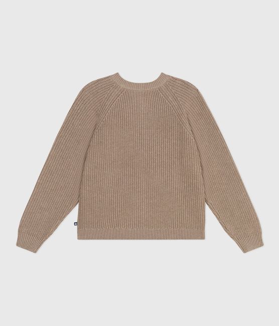 Cardigan in misto lana e cotone tinta unita donna marrone ROCHE