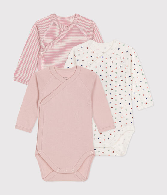 Confezione da 3 body incrociati bebè a maniche lunghe in cotone variante 2