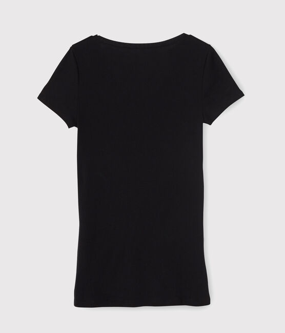 T-shirt L'ICONIQUE scollo a V in cotone donna nero NOIR