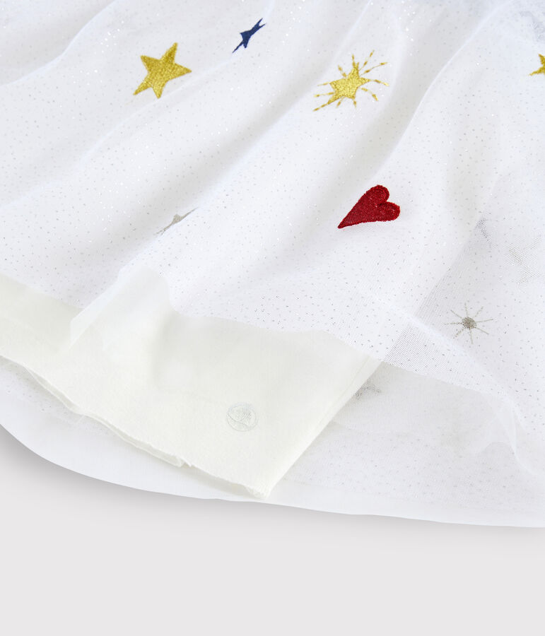 Abito maniche lunghe bambina blu SMOKING/bianco MULTICO