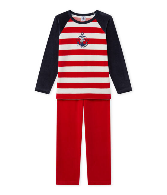 Pigiama per bambino con ancora blu SMOKING/rosso FROUFROU/ LAIT