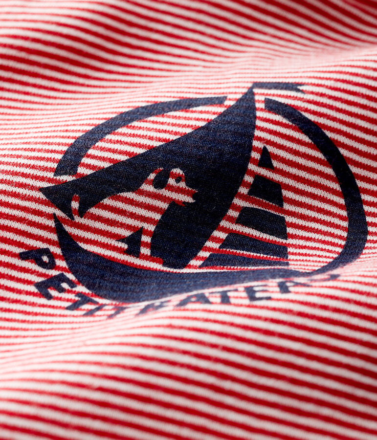 Body manica lunga e dolcevita beb&egrave; rosso/bianco