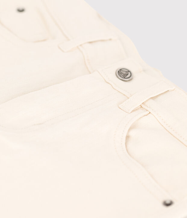 Pantalone in denim bambino ecru