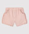 Shorts bebè in seersucker biologico a righe  rosa PAPAYE/ MARSHMALLOW