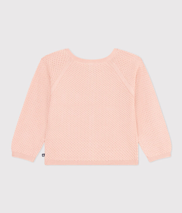 Cardigan in cotone bambina rosa