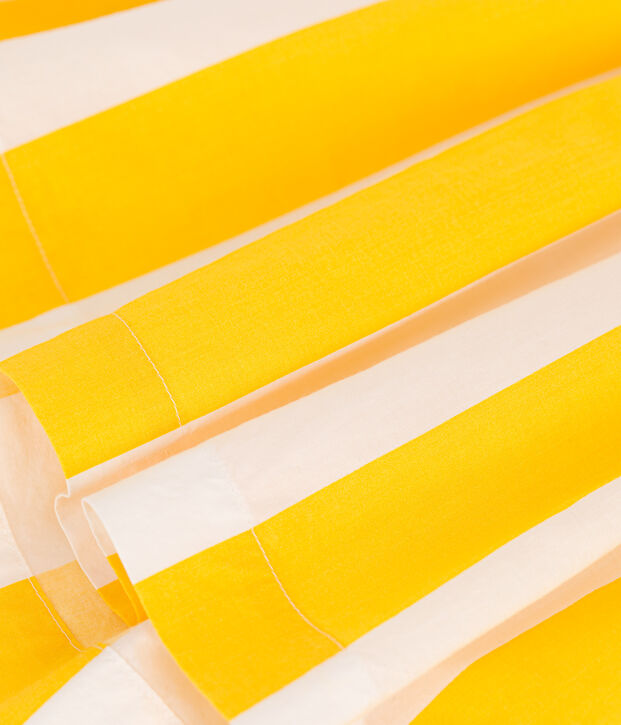 Gonna in cotone a righe bambina bianco/giallo