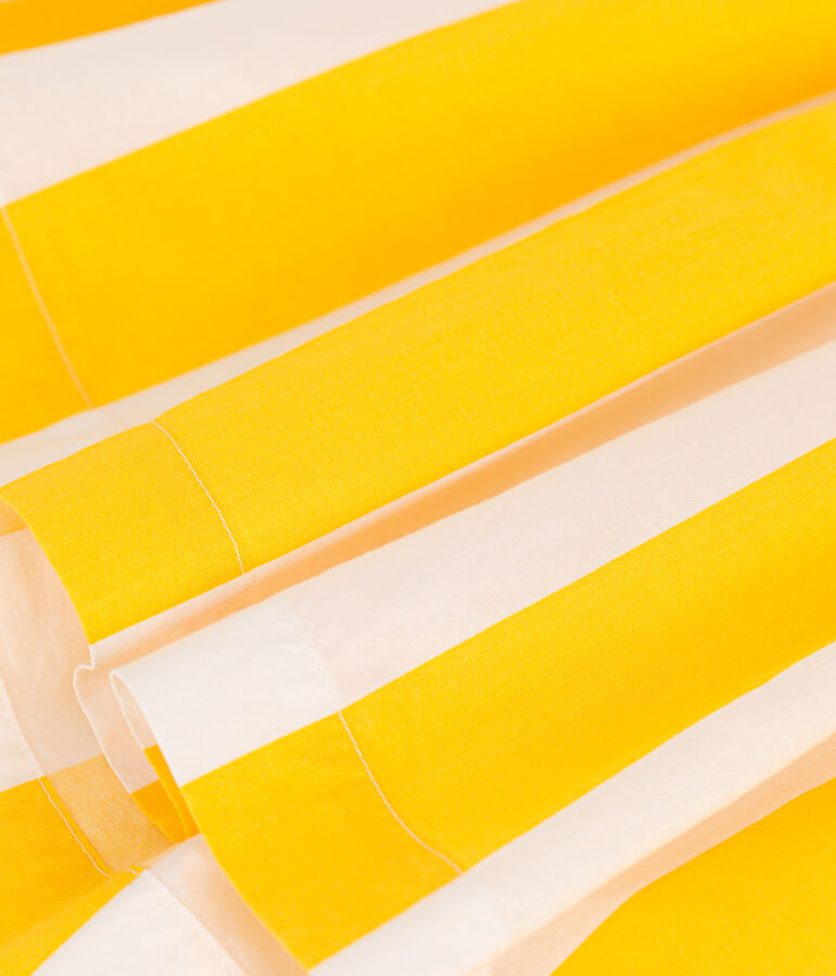 Gonna in cotone a righe bambina bianco/giallo