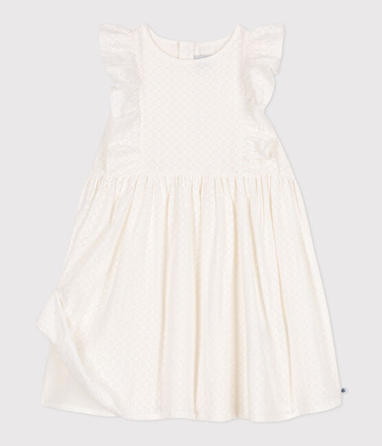 Abito senza maniche in cotone bambina bianco MARSHMALLOW