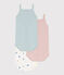 Confezione da 3 body con spalline in cotone con animali marini variante 1