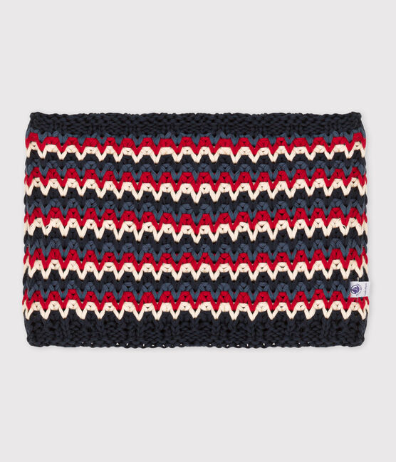 Snood bambina-bambino blu SMOKING/bianco MULTICO